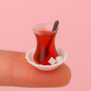 2'Li Çay Bardak Çay Bardağı– Bebek Evi Mini Minyatür Aksesuar ve Diorama Dollhouse Telefon Süsü