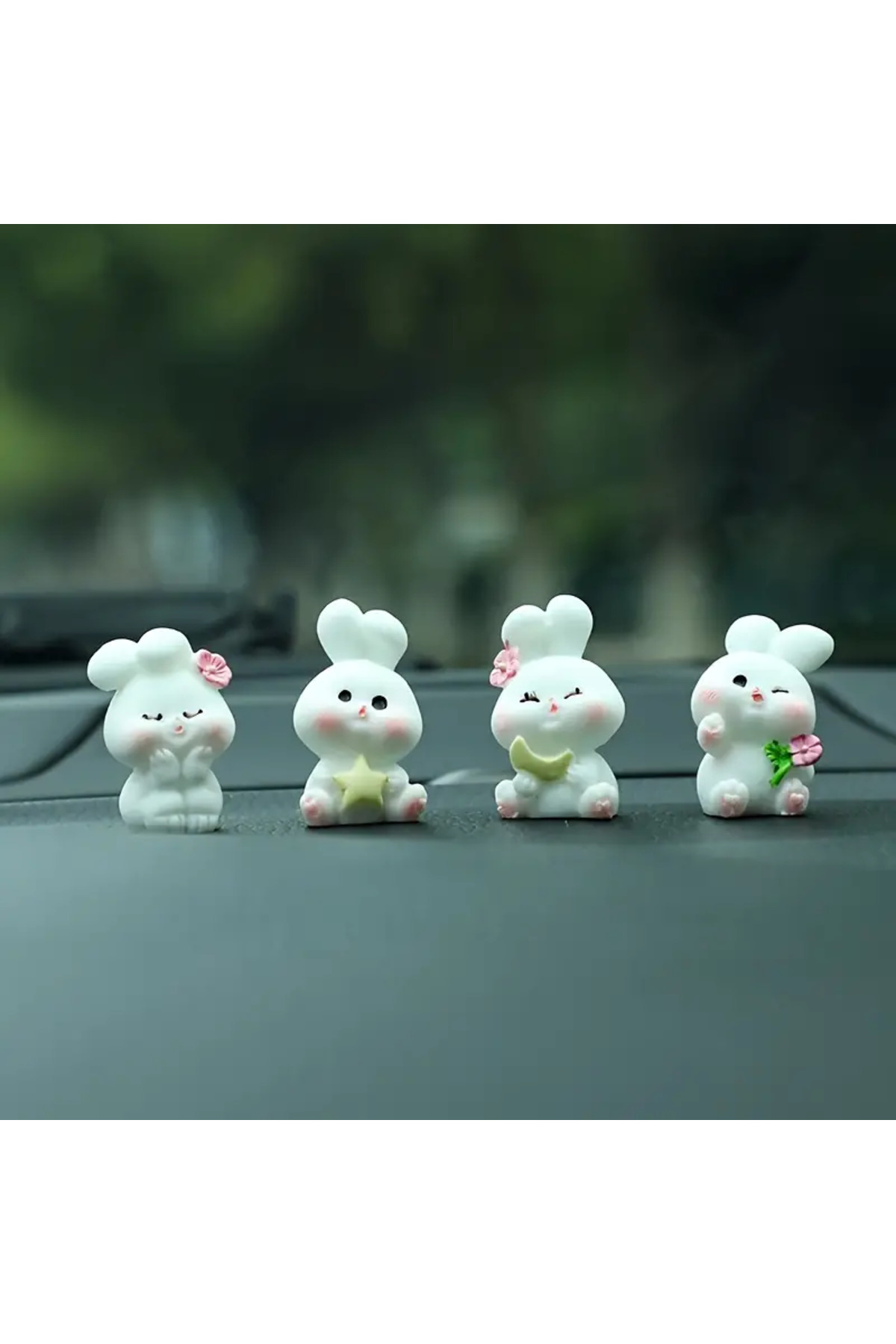 4'lü Mini Tavşan Araba Süsü Ayna Torpido Araç Süsü - Görsel 8
