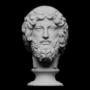 Antik Sakallı Tanrı Zeus Figür Büst Heykel Biblo 15cm
