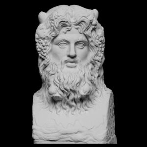 Antik Deniz Tanrısı, Taçlı, Boynuzlu Figür Büst Heykel Biblo 15cm