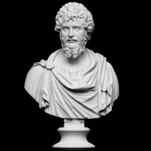 Antik Septimius Severus Büst Heykel Biblo 15cm