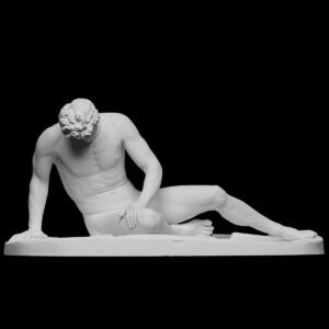 Antik Ölmekte olan Galyalı Büst Heykel Biblo 15cm