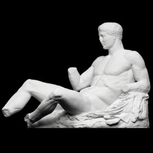 Antik Oturan Adam Büst Heykel Biblo 15cm