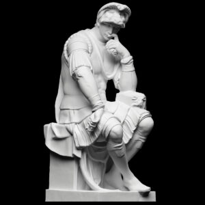 Antik Lorenzo de' Medici Büst Heykel Biblo 15cm