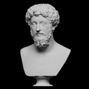 Antik Marcus Aurelius Büst Heykel Biblo 15cm