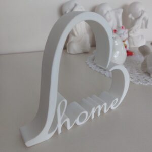 Kalp Home Yazısı Ev Dekoratif Obje Home Biblo